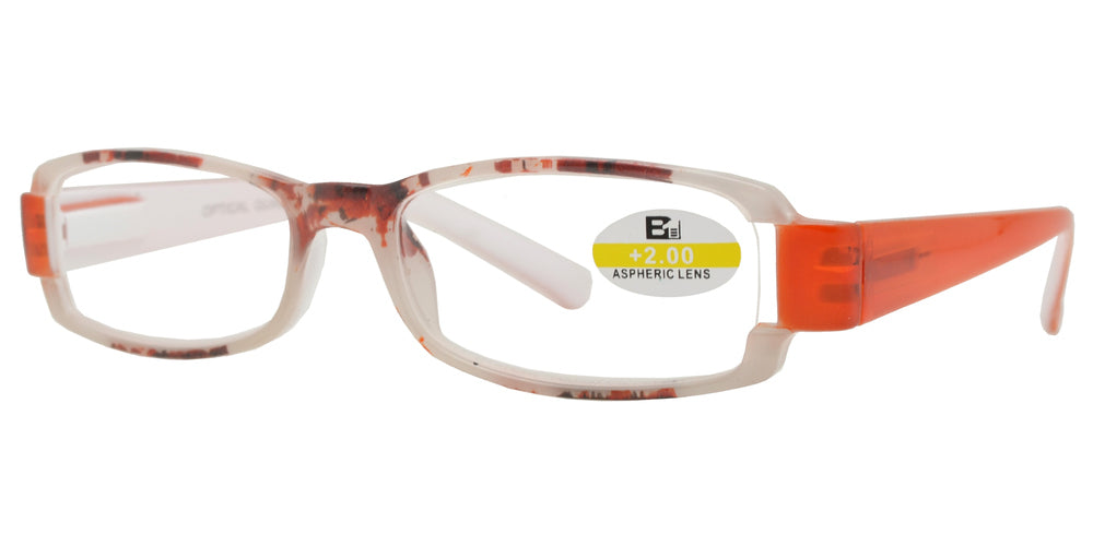 DS-RS 1120 - Lentes de lectura rectangulares de plástico en dos tonos