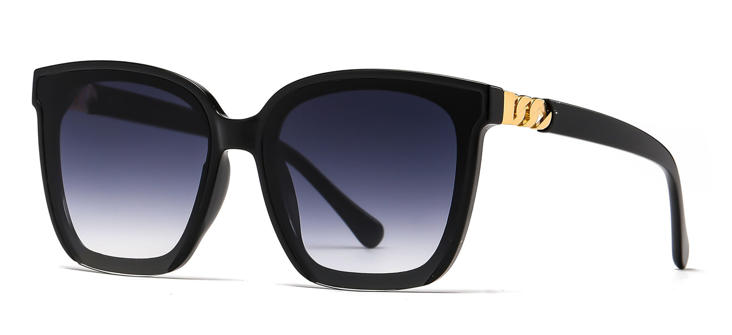 DS-2680 - Lentes de sol cuadrados estilo mariposa con mica plana