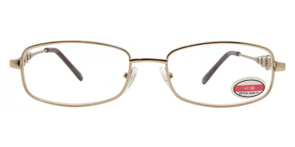 DS-RS 1203 - Lentes de lectura metálicos ovalados con detalle de cadena en varillas