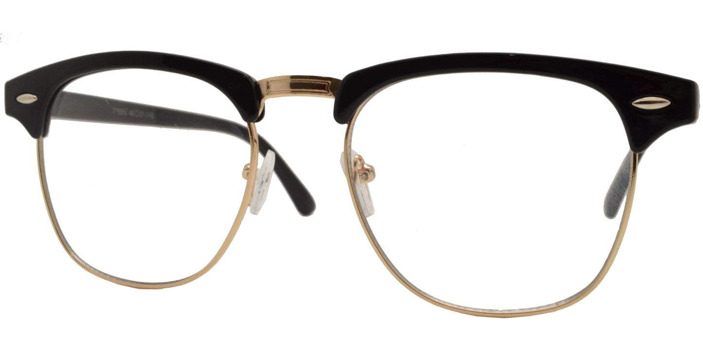 DS-7768 N - Lentes clásicos Horn Rimmed media montura con mica transparente