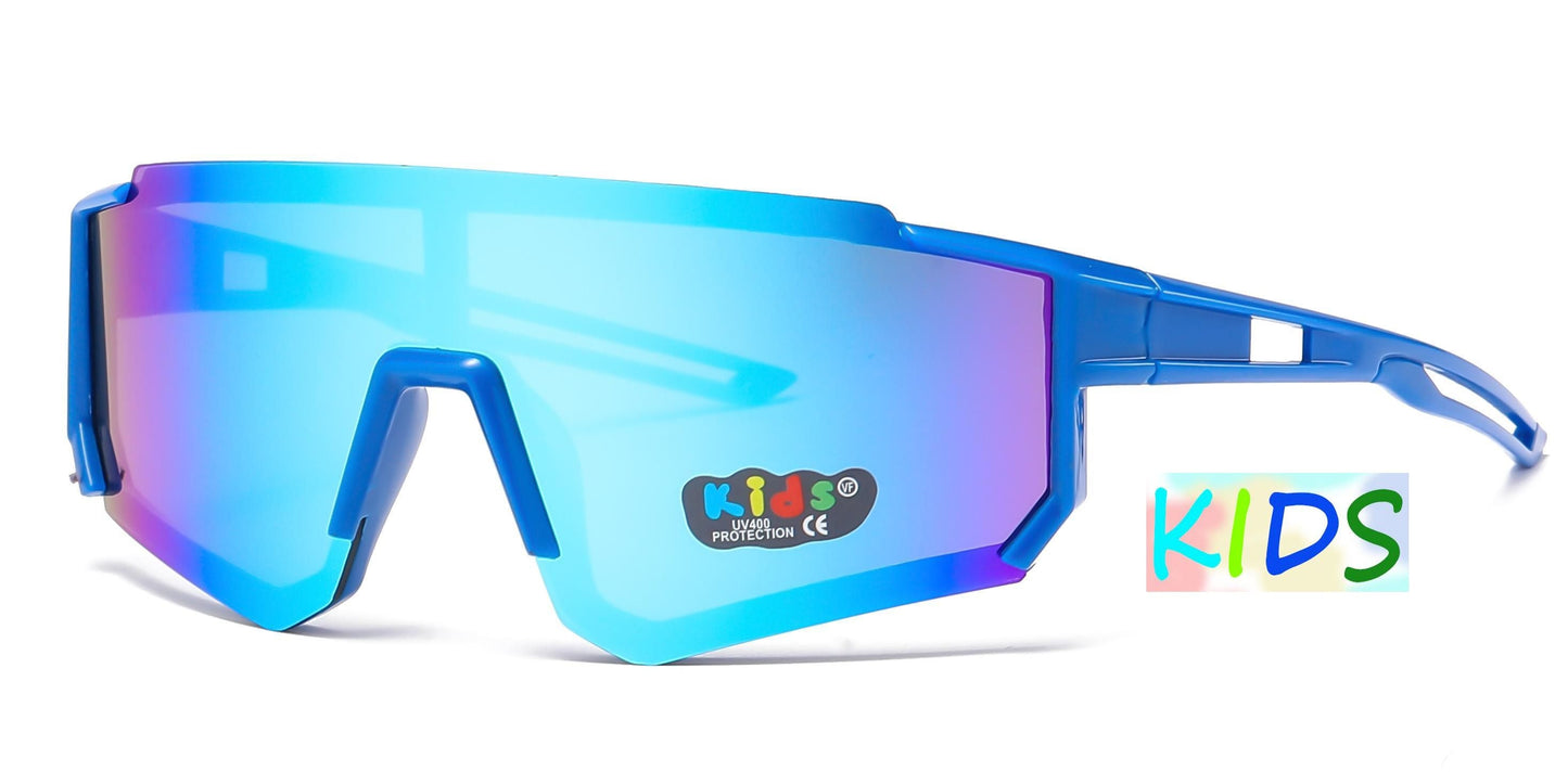 DS-4583 - Lentes deportivos para niños tipo escudo con mica espejo de color