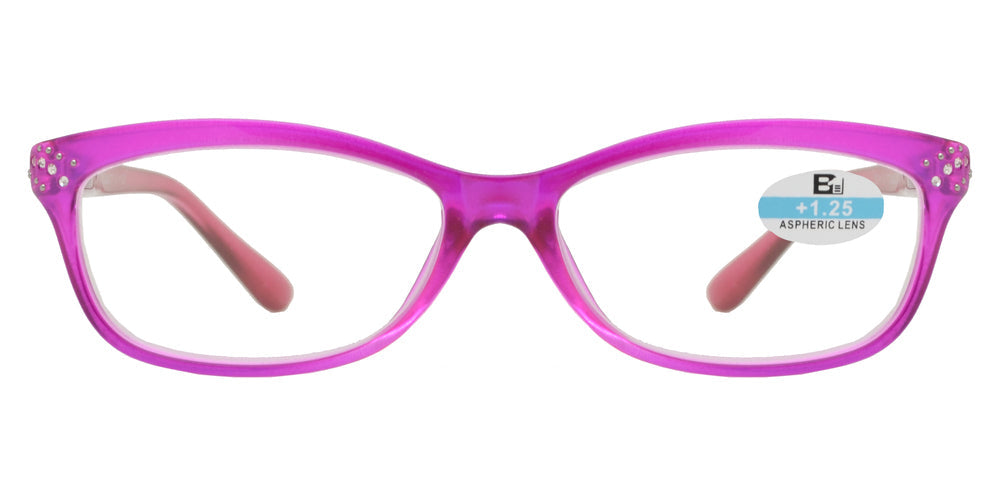 DS-RS 1121 - Lentes de lectura Cat Eye pequeños de plástico en dos tonos