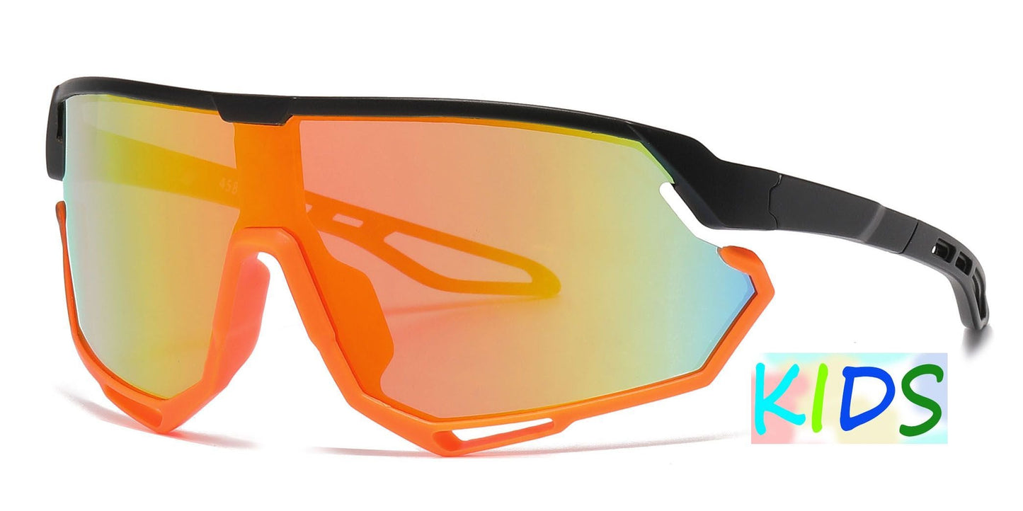 DS-4589 - Lentes deportivos para niños con lente tipo escudo de una sola pieza y marco plástico