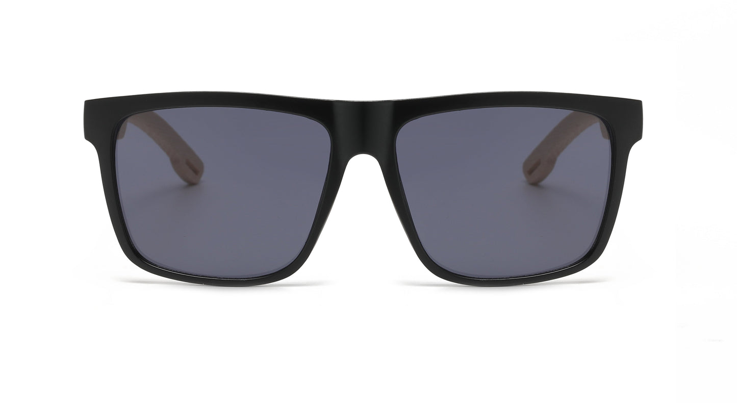 DS-5210 Bamboo - Lentes de sol cuadrados ecológicos con marco de bambú natural