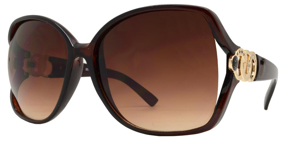 DS-8339 - Lentes fashion grandes para mujer con varillas decoradas con anillos