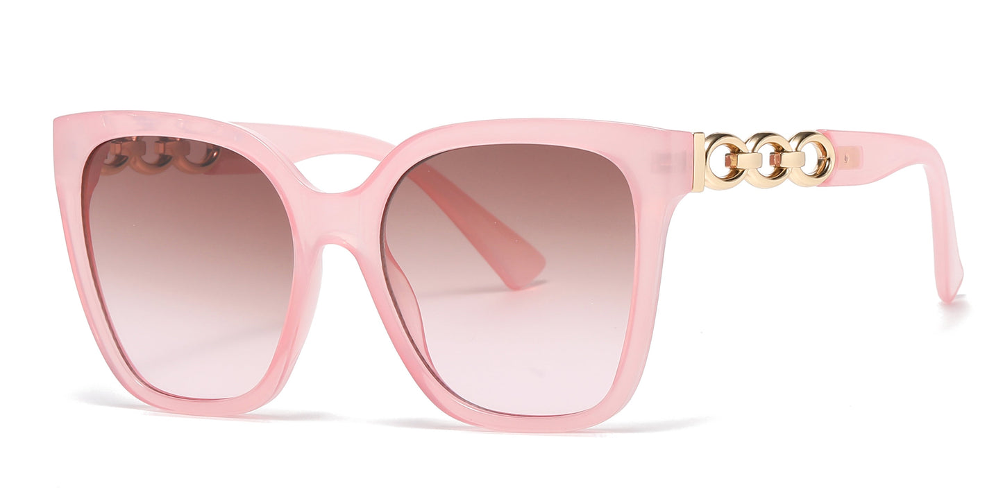 DS-5260 - Lentes estilo mariposa con cadena decorativa para mujer y diseño cuadrado