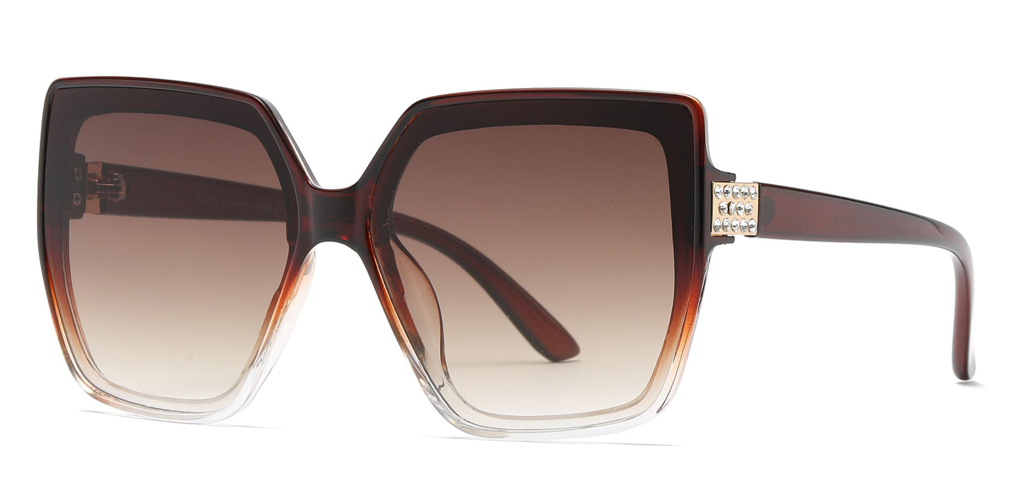 DS-8025 - Lentes estilo mariposa de moda con piedras brillantes y marco plástico