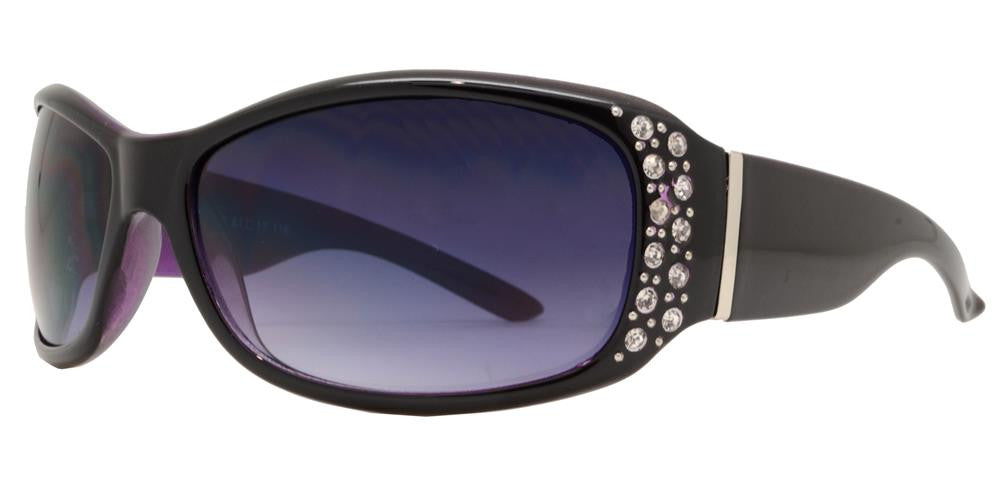 DS-7808 BX - Lentes de sol rectangulares para mujer con varillas decoradas con pedrería