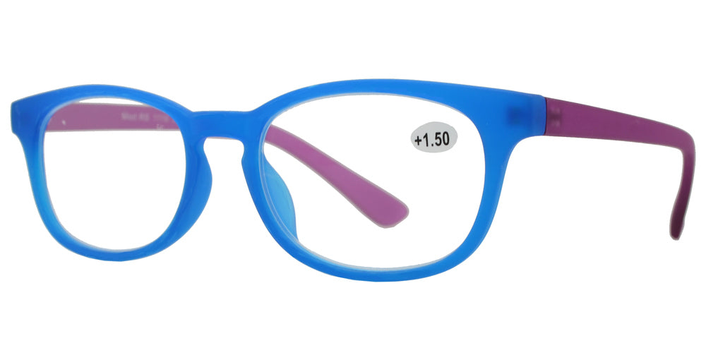 DS-RS 1116 - Lentes de lectura redondos Horn Rimmed con puente tipo Keyhole