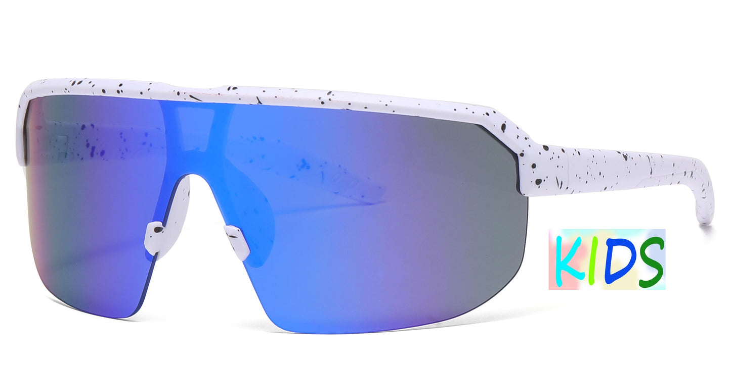 DS-4909 - Lentes deportivos para niños de media montura con lente tipo escudo y mica espejo