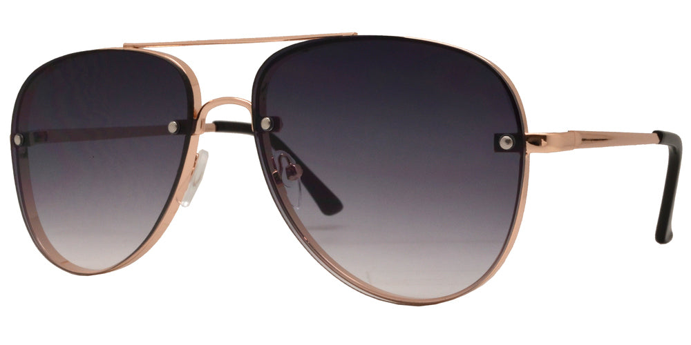 DS-8687 - Lentes estilo Aviador sin montura con lente espejo de color y diseño clásico