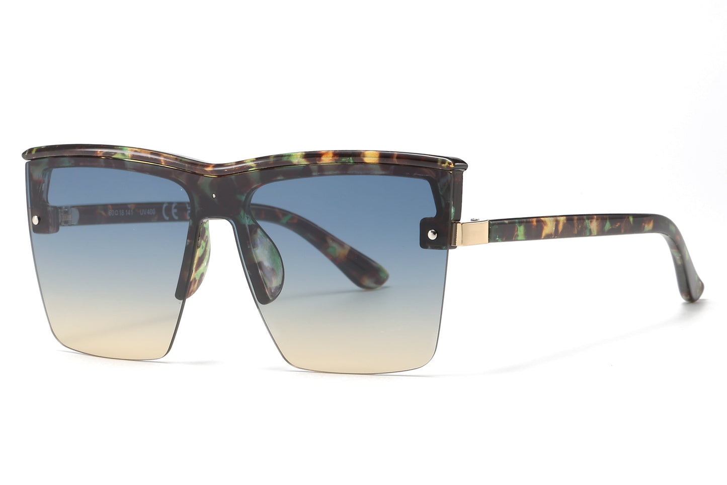 DS-8030 - Lentes de sol de estilo cuadrado de una sola pieza y estilo minimalista