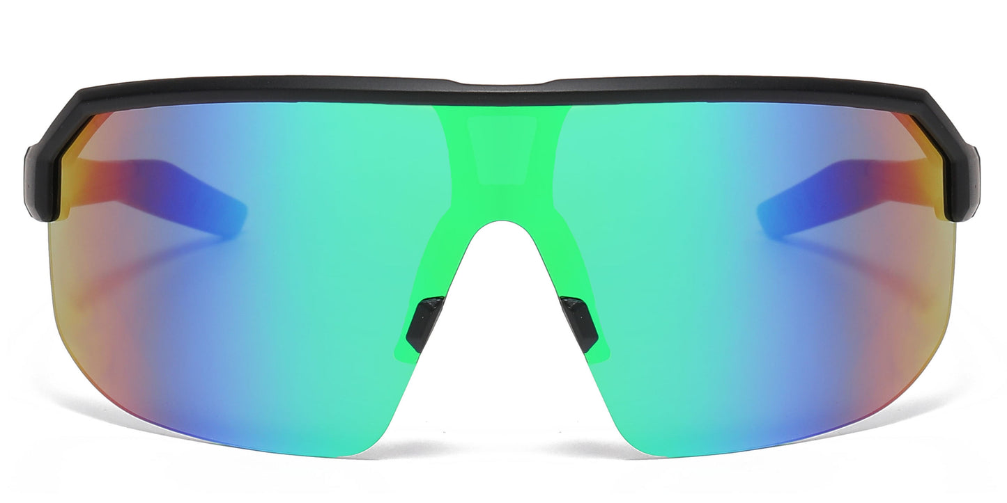 DS-4909 - Lentes deportivos para niños de media montura con lente tipo escudo y mica espejo