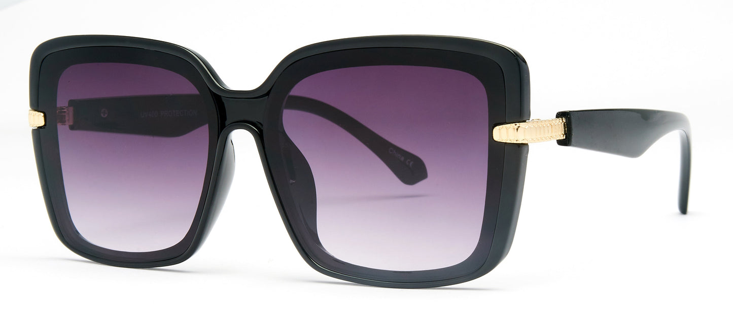 DS-8136 - Lentes cuadrados con mica plana y diseño moderno en plástico