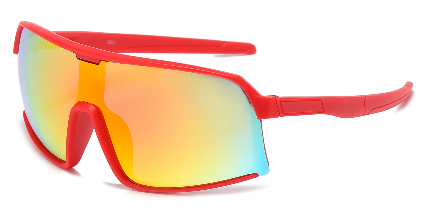 DS-4590 - Lentes deportivos envolventes para niños con lente tipo escudo y mica espejo