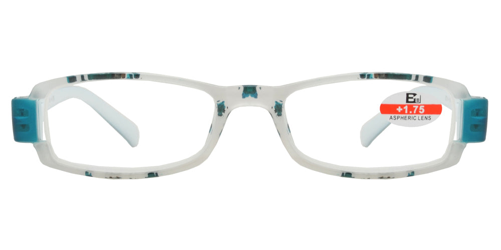 DS-RS 1120 - Lentes de lectura rectangulares de plástico en dos tonos
