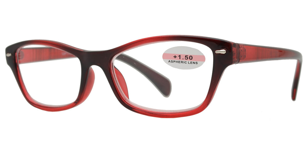 DS-RS 1124 - Lentes de lectura Cat Eye Horn Rimmed de plástico en dos tonos