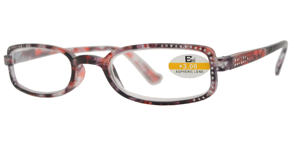 DS-RS 1128 - Lentes de lectura rectangulares pequeños de plástico con acabado mármol
