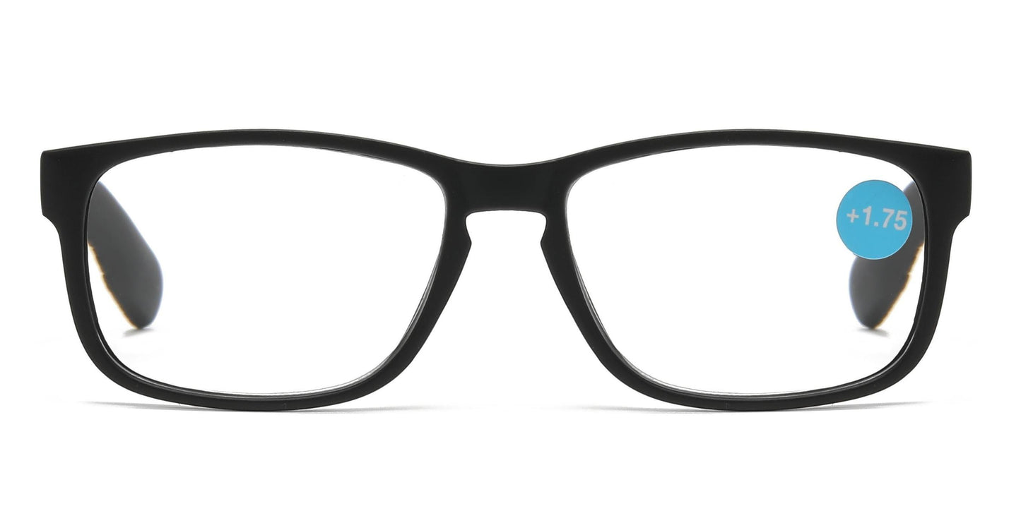 DS-RS 1208 - Lentes de lectura rectangulares en plástico con bisagras flexibles