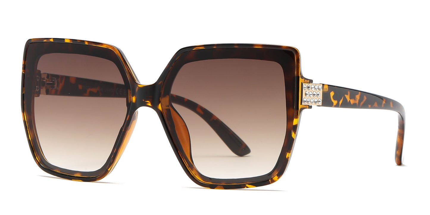 DS-8025 - Lentes estilo mariposa de moda con piedras brillantes y marco plástico