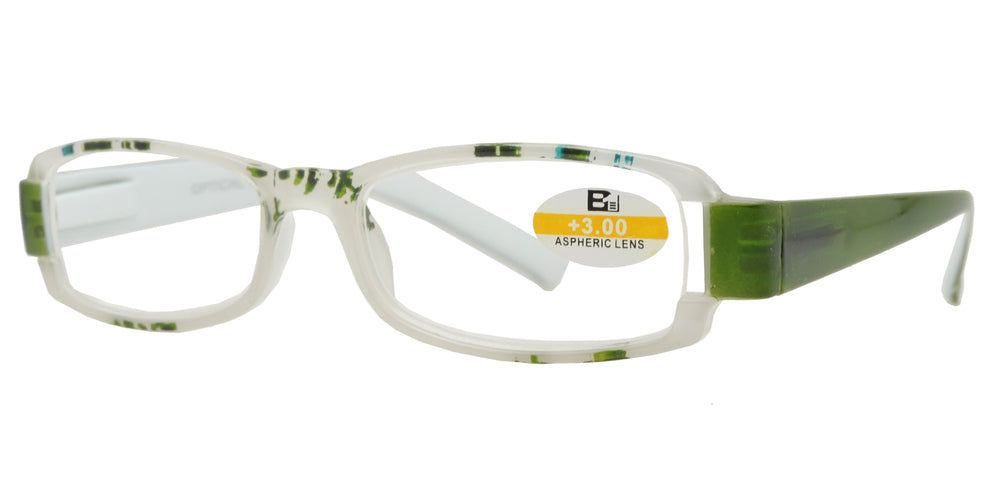 DS-RS 1120 - Lentes de lectura rectangulares de plástico en dos tonos