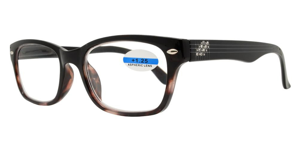 DS-RS 1158 - Lentes de lectura de plástico con detalles en pedrería