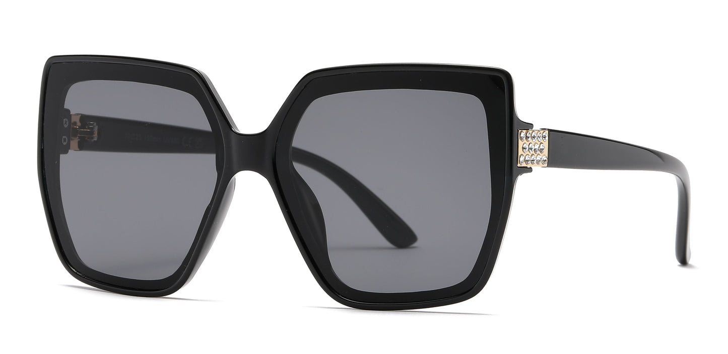 DS-8025 - Lentes estilo mariposa de moda con piedras brillantes y marco plástico