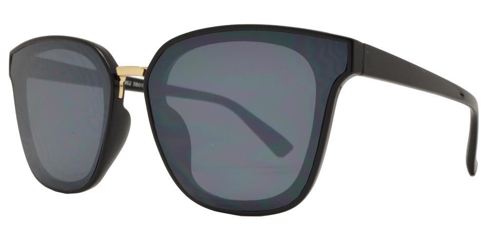 DS-7962 - Lentes cuadrados Horn Rimmed con puente metálico y mica plana