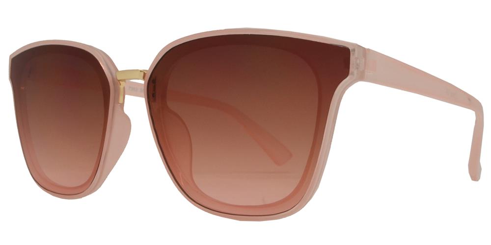DS-7962 - Lentes cuadrados Horn Rimmed con puente metálico y mica plana