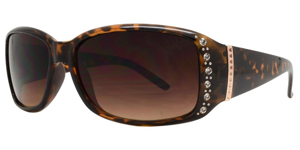 DS-7572 AX - Lentes rectangulares para mujer con pedrería y detalle metálico