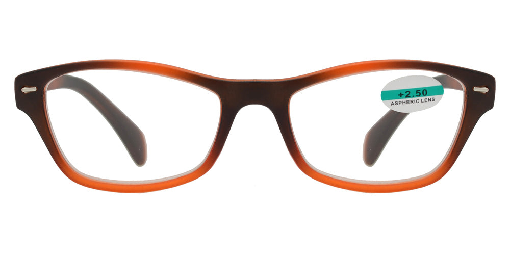 DS-RS 1124 - Lentes de lectura Cat Eye Horn Rimmed de plástico en dos tonos