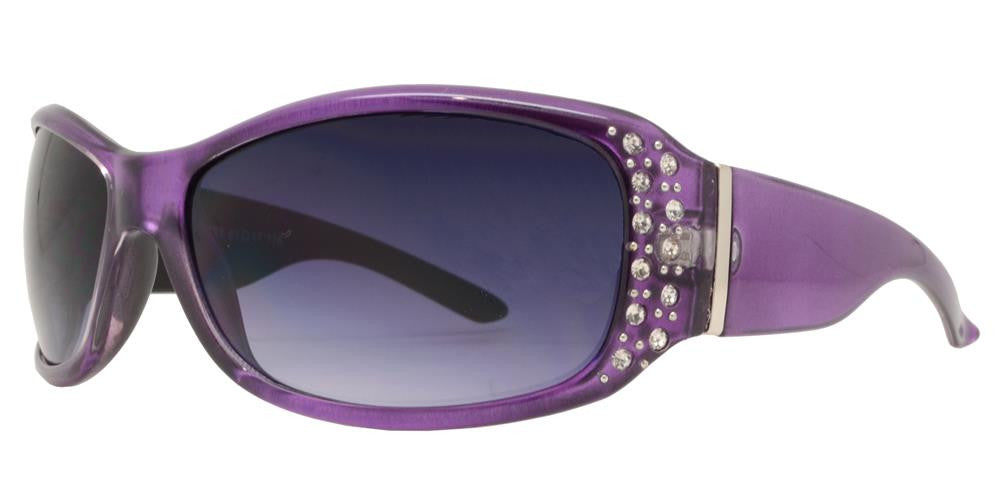 DS-7808 BX - Lentes de sol rectangulares para mujer con varillas decoradas con pedrería