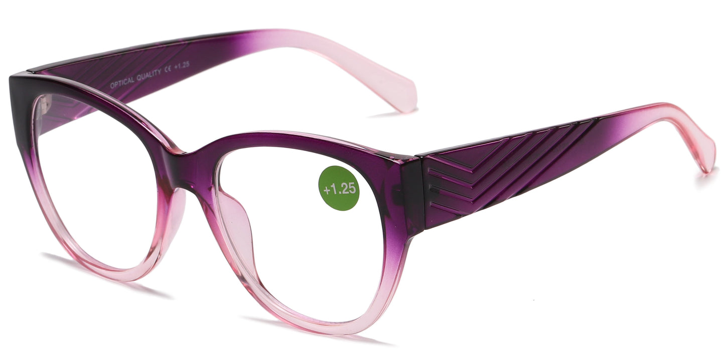 DS-RS 1251 - Lentes de lectura grandes estilo cat eye de plástico