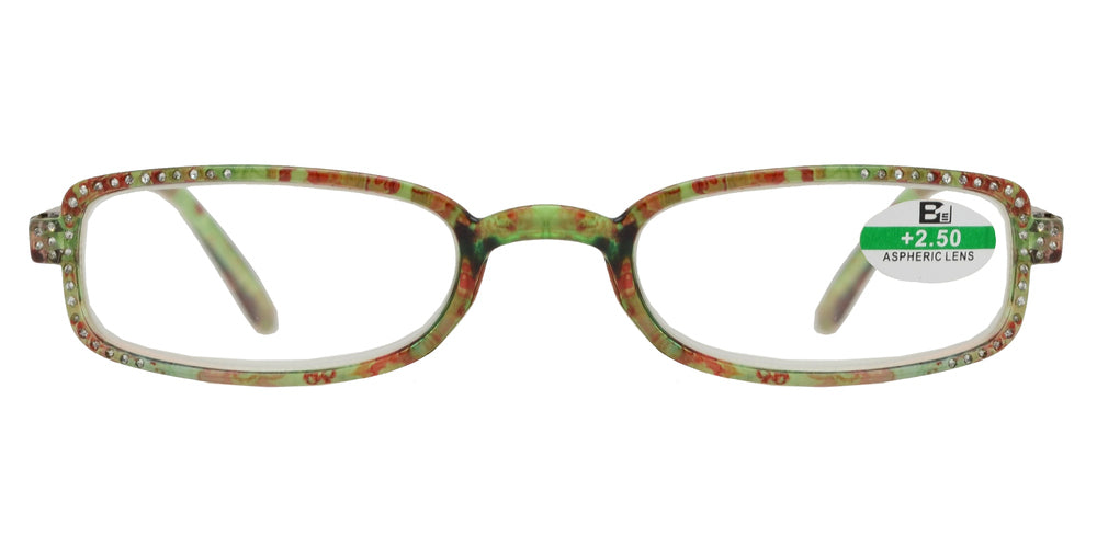 DS-RS 1128 - Lentes de lectura rectangulares pequeños de plástico con acabado mármol