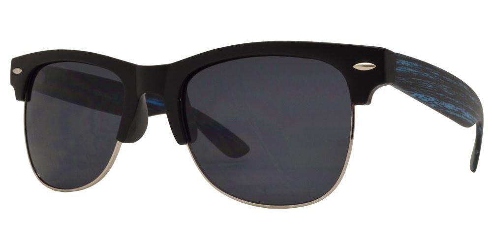 DS-7912 - Lentes de sol media montura estilo Horn Rimmed con acabado efecto madera