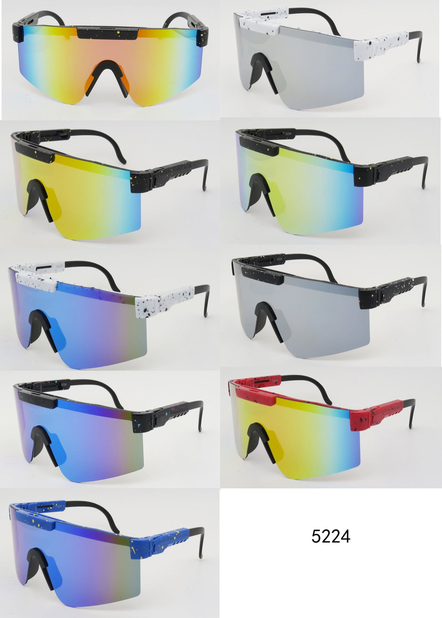 DS-5224 - Lentes deportivos sin montura tipo Flat Top con diseño moderno