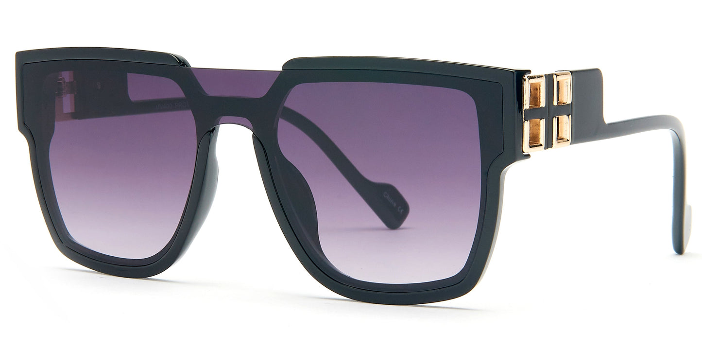 DS-8138 - Lentes sin montura con lente de una sola pieza y marco plástico