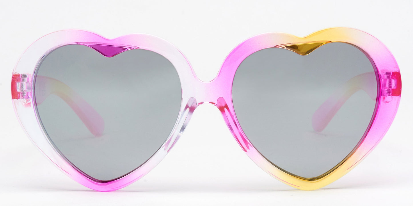 DS-4581 - Lentes de sol para niños con forma de corazón y marco plástico divertido