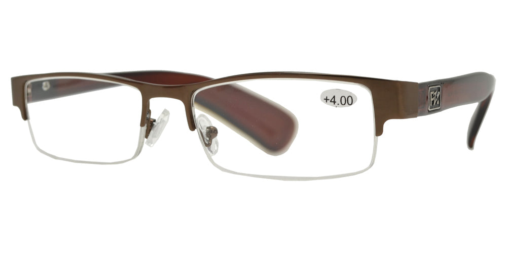 DS-RS 1266 +1.50 Black - Lentes de lectura media montura metálicos con marco grueso color Black (+1.50)
