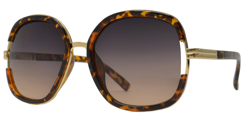 DS-7926 - Lentes cuadrados modernos con varillas metálicas y armazón plástico para mujer