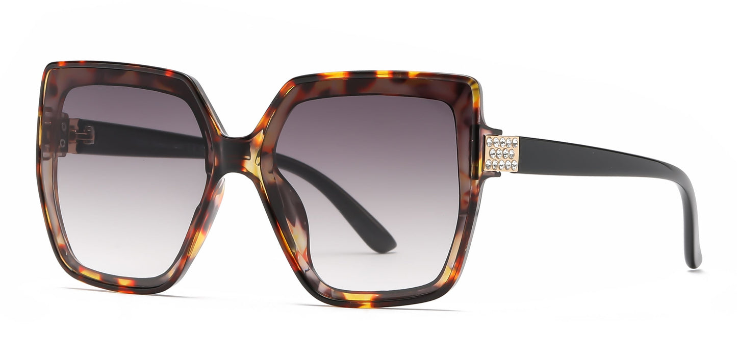 DS-8025 - Lentes estilo mariposa de moda con piedras brillantes y marco plástico