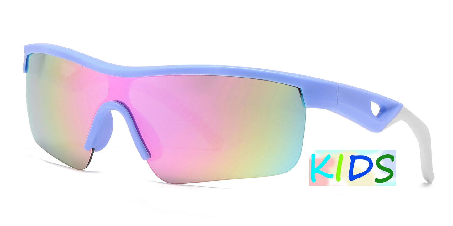 DS-4593 - Lentes deportivos para niños de media montura con mica tipo escudo