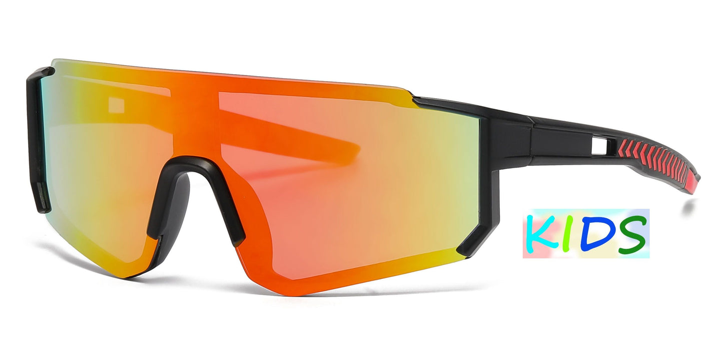 DS-4591 - Lentes infantiles con diseño de media montura y lente espejo tipo escudo