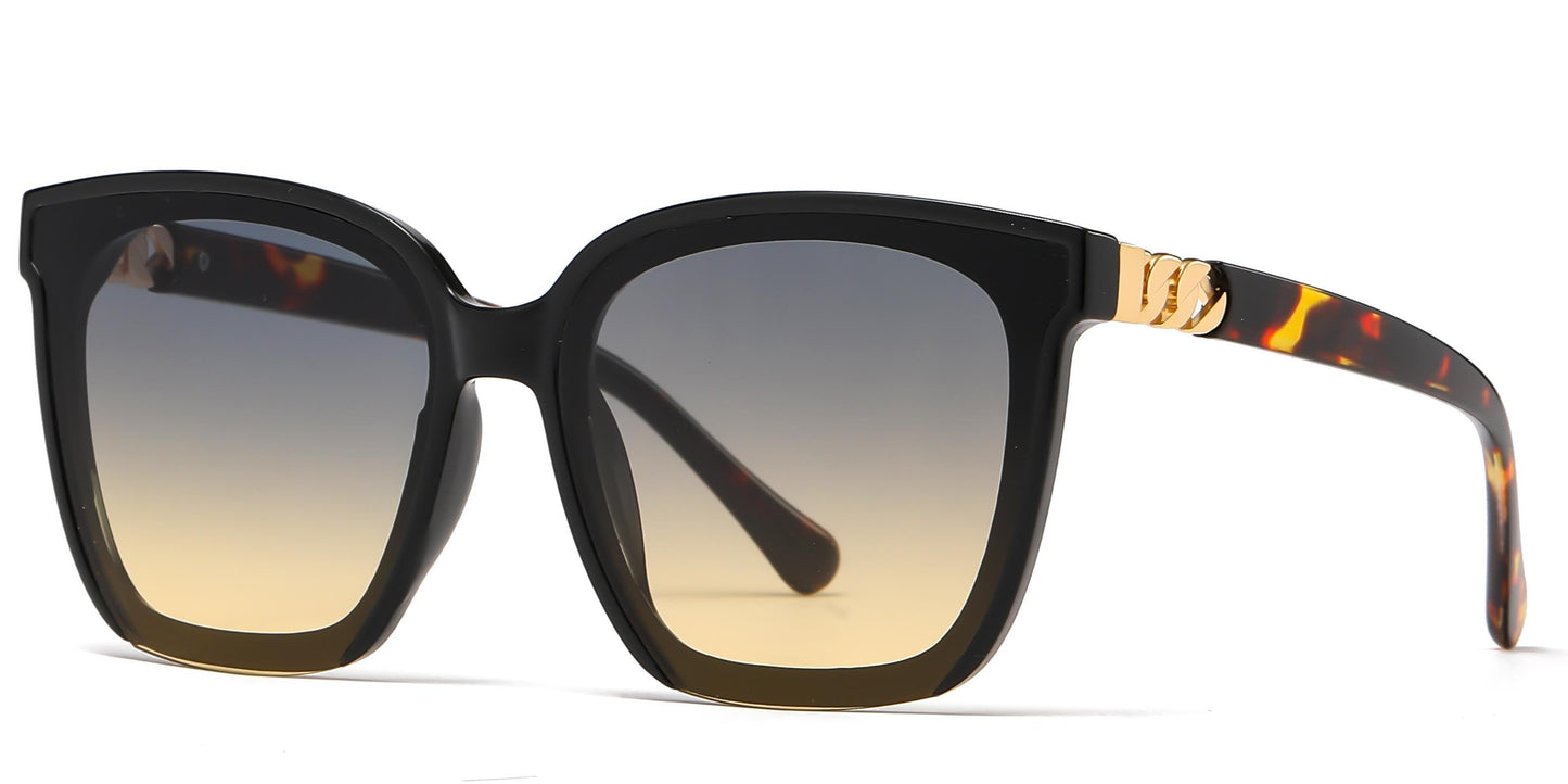 DS-2680 - Lentes de sol cuadrados estilo mariposa con mica plana