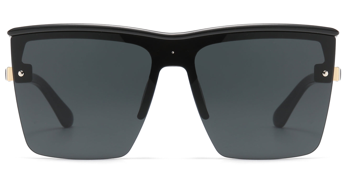 DS-8030 - Lentes de sol de estilo cuadrado de una sola pieza y estilo minimalista