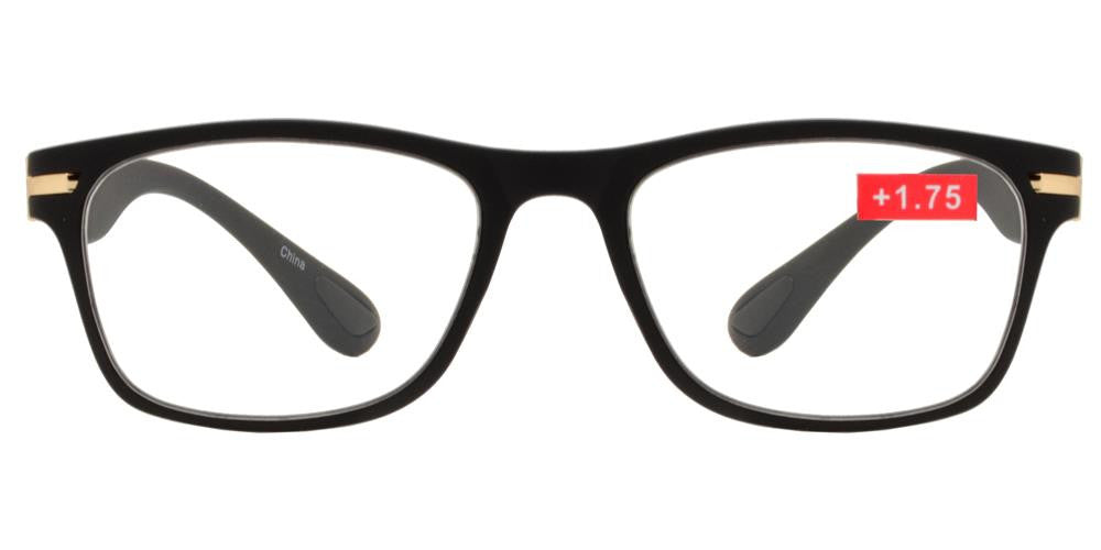DS-RS 1196 - Lentes de lectura clásicos estilo Horn Rimmed en plástico con detalles metálicos