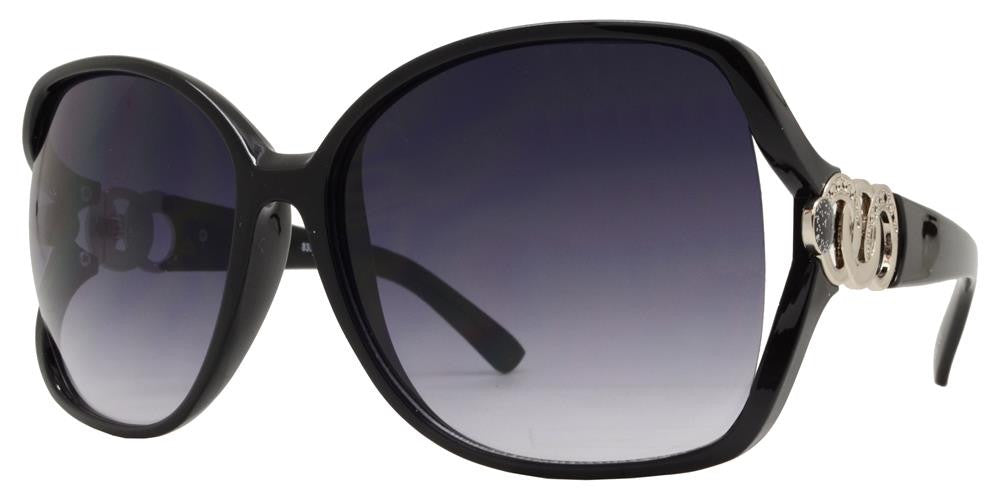 DS-8339 - Lentes fashion grandes para mujer con varillas decoradas con anillos