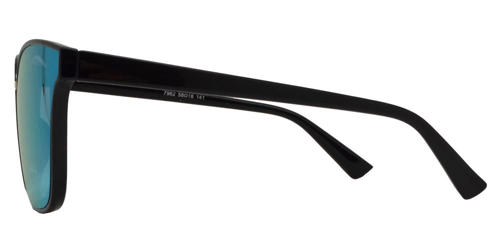 DS-7962 - Lentes cuadrados Horn Rimmed con puente metálico y mica plana