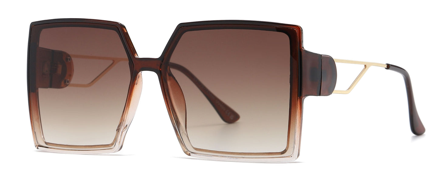 DS-8000 - Lentes cuadrados con mica plana y marco plástico de estilo moderno