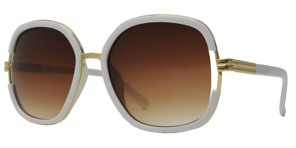 DS-7926 - Lentes cuadrados modernos con varillas metálicas y armazón plástico para mujer